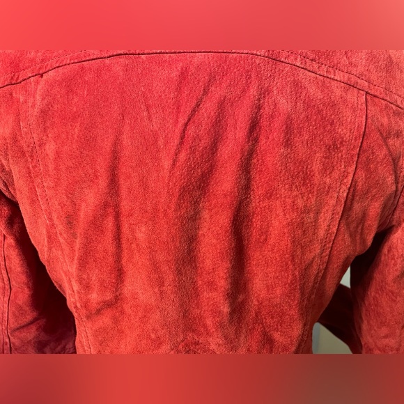 BLANK NYC GENUINE SUEDE RED BIKER JACKET, Size S - Picture 12 of 14